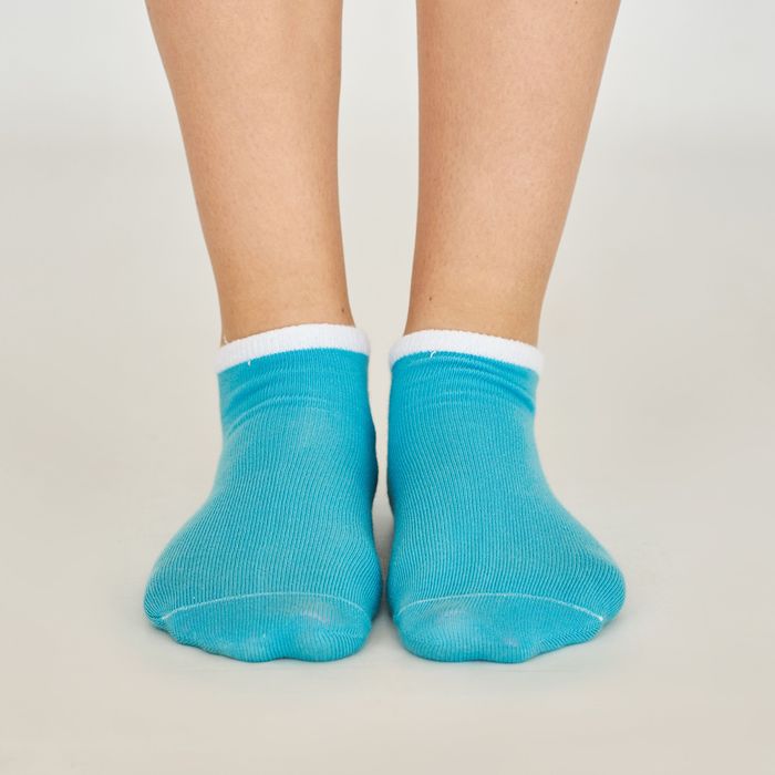 Women's ankle Socks made from Indian cotton, turquoise