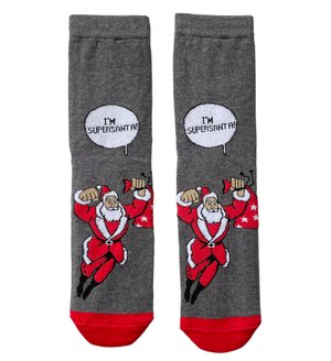 Men's Christmas socks made from Indian cotton, SuperSanta