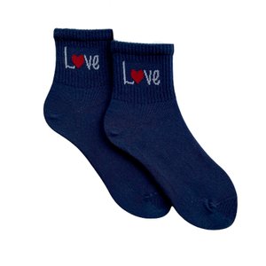 Шкарпетки дитячі "LOVE" з високою гумкою, виготовлені з індійської бавовни, темно сині