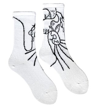Socks "Weirdy" high elastic, made from Indian cotton, white