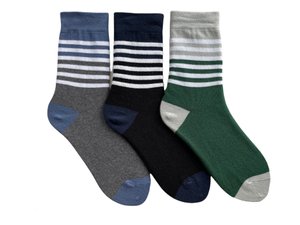 Set of Men's socks "Stripes", made from Indian cotton, 3 pairs