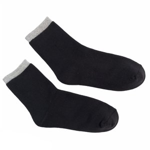 Женские зимние носки "Резинка с люрексом" с индийского хлопка, черные, 38-40