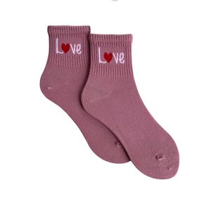Шкарпетки дитячі "LOVE" з високою гумкою, виготовлені з індійської бавовни, пудра