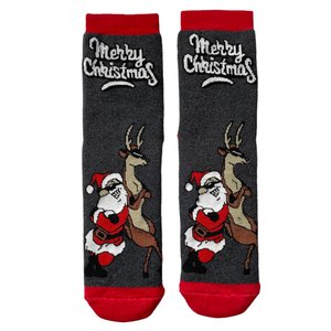 Men's New Year socks "Santa and a deer"
