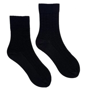 Шкарпетки жіночі Жакардові "Косичка" з індійської бавовни, чорні, 38-40