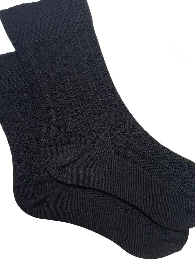 Women's Jacquard Socks "Braid" made from Indian cotton, black