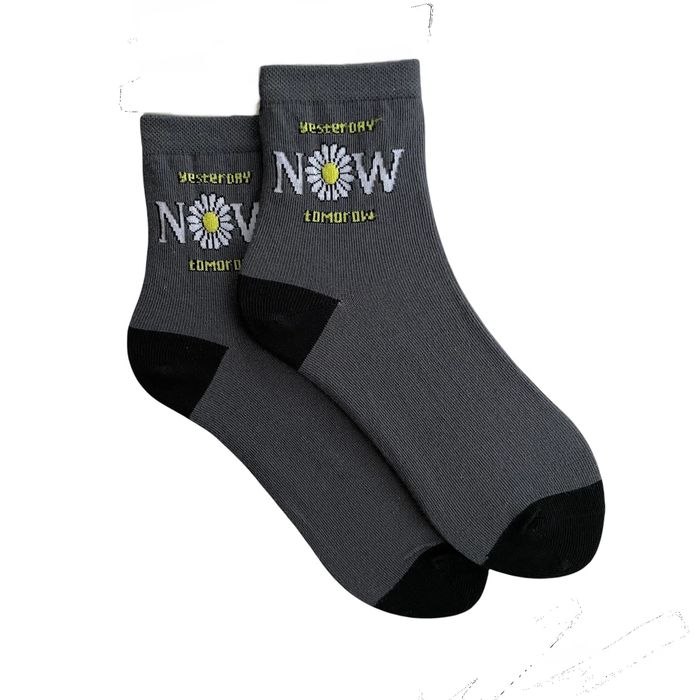 Women's Socks "NOW" made from Indian cotton, grey, 35-37