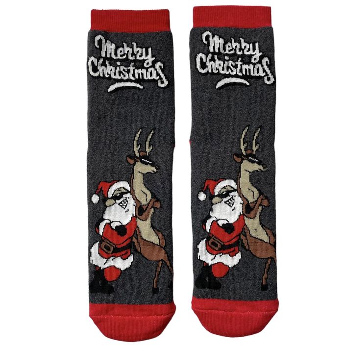 Мужские Новогодние носки "Санта с оленем"