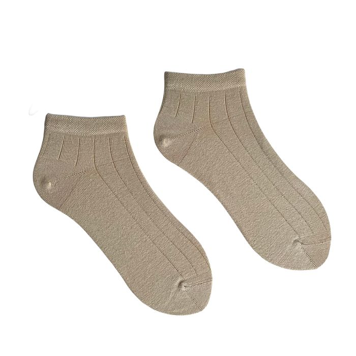 Шкарпетки жіночі короткі з прорізами з індійської бавовни, бежеві, 38-40