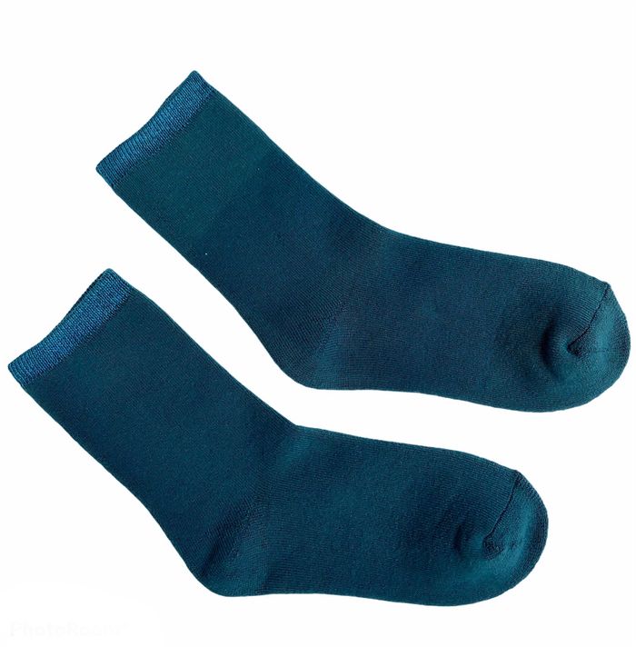 Жіночі зимові шкарпетки "Гумка з люрексом" з індійської бавовни, темна бірюза, 38-40