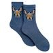Шкарпетки жіночі "Французький Бульдог" з індійської бавовни, синій джинс