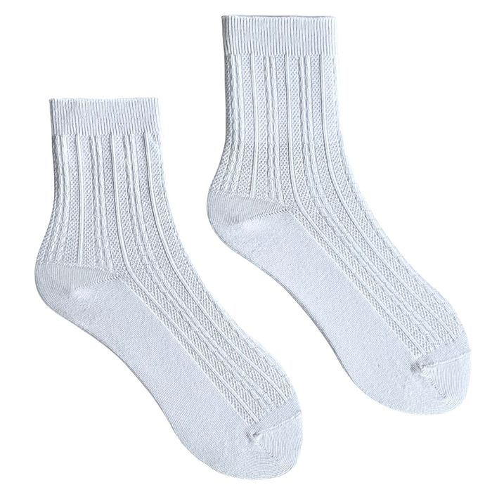 Шкарпетки жіночі Жакардові "Косичка" з індійської бавовни, білі