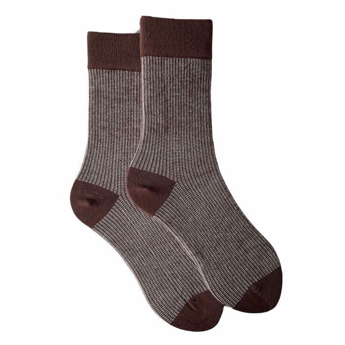 Men's socks made from Indian cotton, brown and white