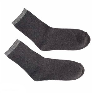 Жіночі зимові шкарпетки "Гумка з люрексом" з індійської бавовни, темно сірі, 35-37