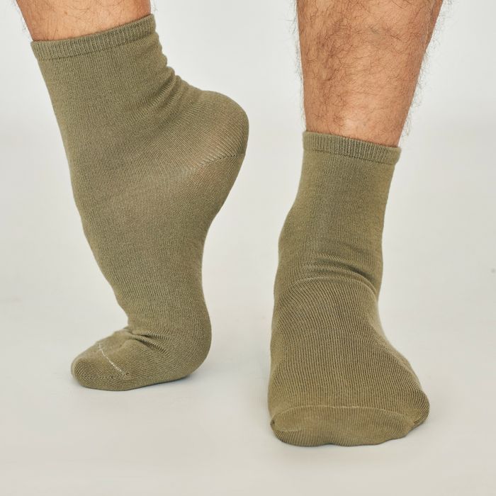 Шкарпетки чоловічі "Класичні" з середнім пагомілком з індійської бавовни, хакі, 39-41
