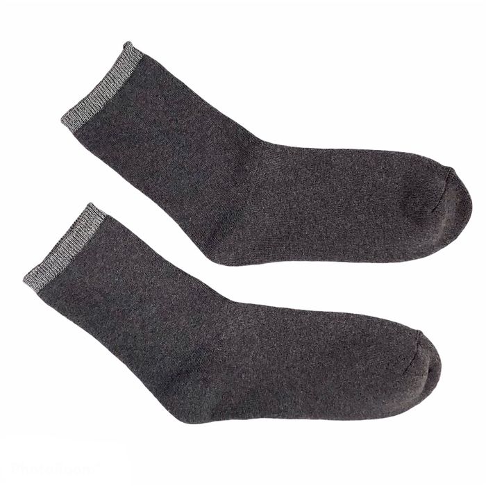 Women's winter socks "Lurex Eraser" made from Indian cotton, dark grey, 35-37