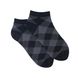 Men's ankle socks Squares made from Indian cotton, black/grey
