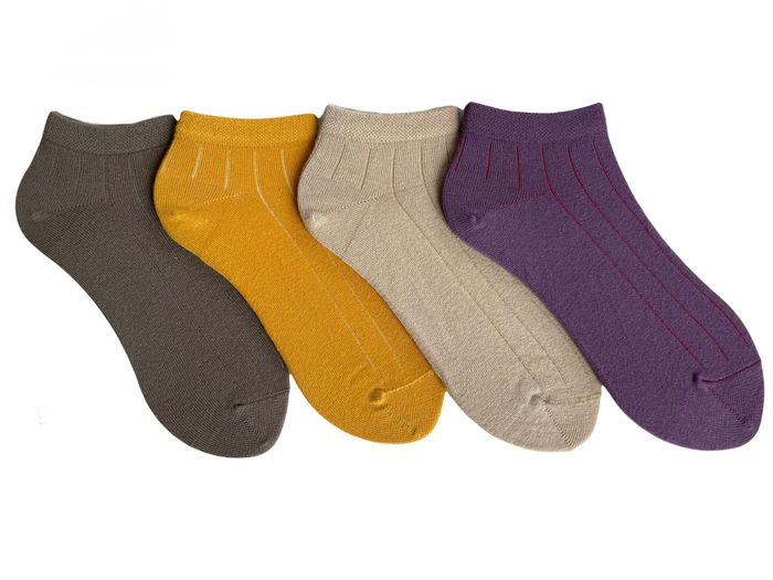 Set of Women's Socks with slits made from Indian cotton, 4 pairs