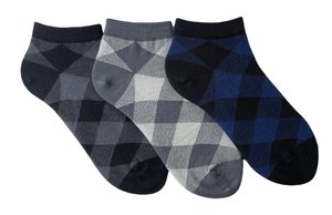 Набор мужских коротких носков "Квадраты", 3 пары