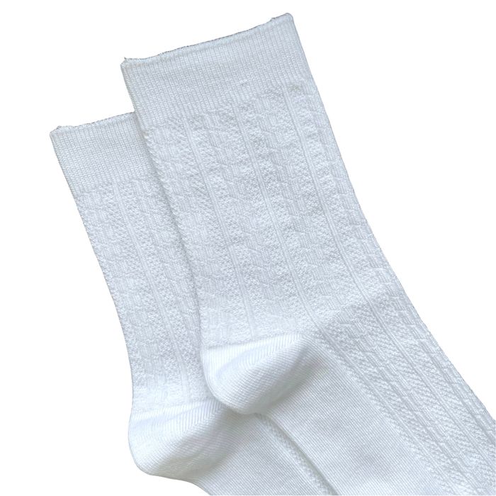Women's Jacquard Socks "Braid" made from Indian cotton, white