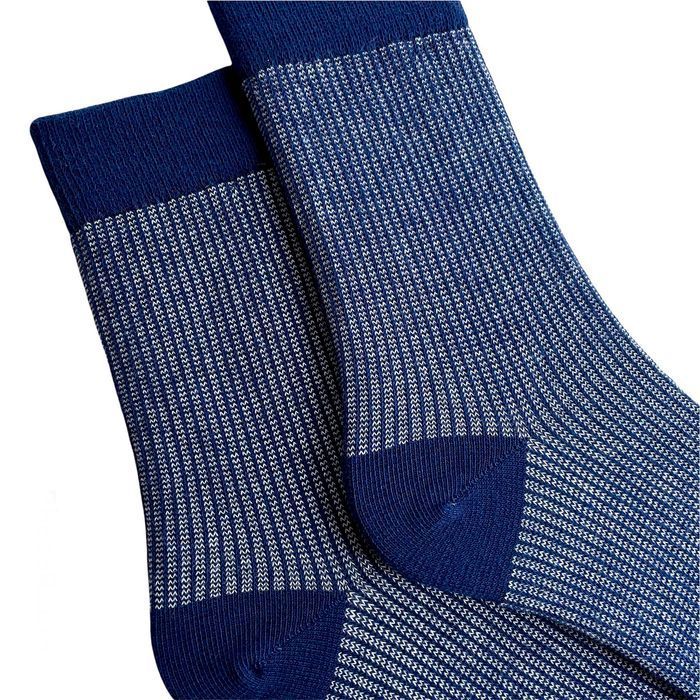 Men's socks made from Indian cotton, blue with white