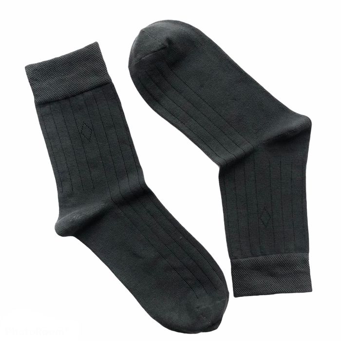 Шкарпетки чоловічі з прорізами, з індійської бавовни, темно сірі, 42-43