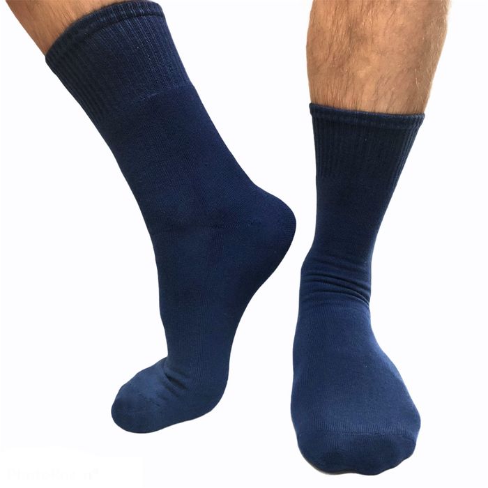 Мужские носки МАХРОВАЯ СТОПА с индийского хлопка, темно синие