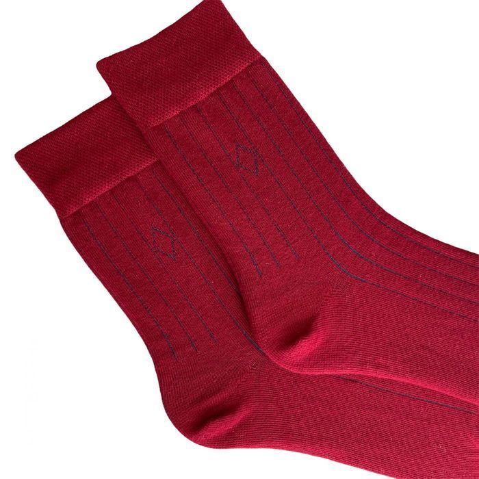 Men's socks with slits, made from Indian cotton, dark red, 42-43