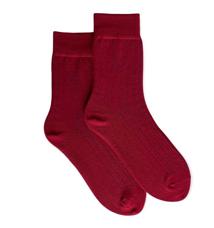 Men's socks with slits, made from Indian cotton, dark red, 42-43