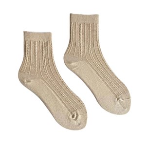 Women's Jacquard Socks "Braid" made from Indian cotton, beige