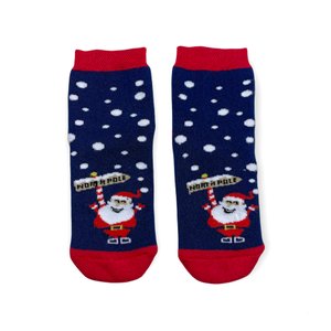 Kid's Christmas socks made from Indian cotton, TERRY, Santa Clause