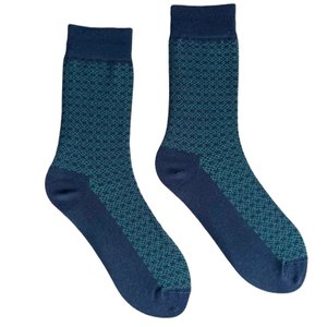 Men's socks Jacquard mesh, made from Indian cotton, blue, 44-45