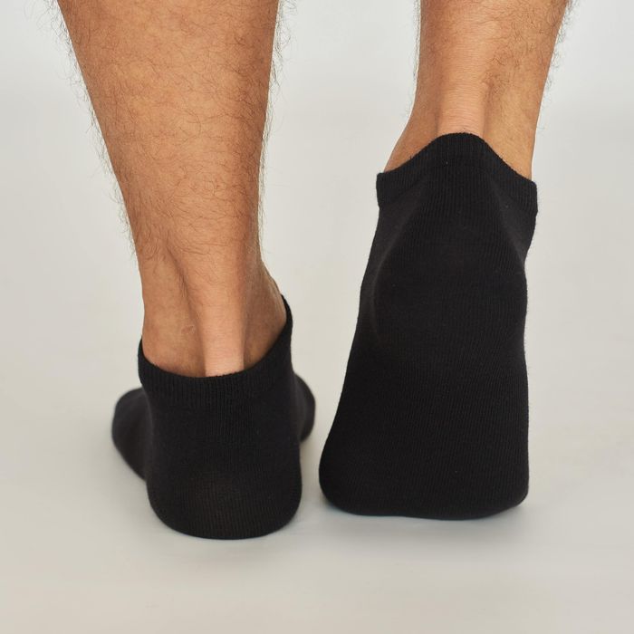 Мужские носки с коротким паголенком с индийского хлопка, черные
