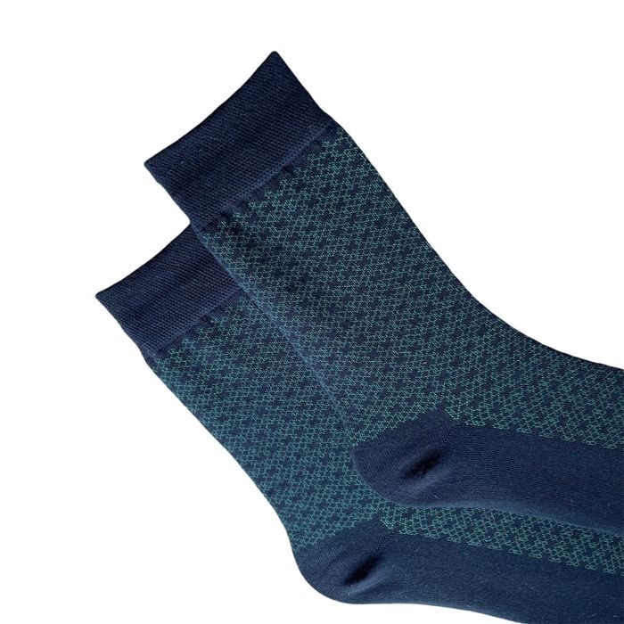 Мужские носки Жаккардовая сетка, с индийского хлопка, синие, 44-45