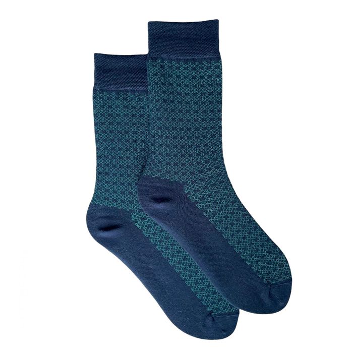 Men's socks Jacquard mesh, made from Indian cotton, blue, 44-45