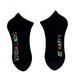 Women's ankle Socks "Don't worry, Be Happy" made from Indian cotton, black