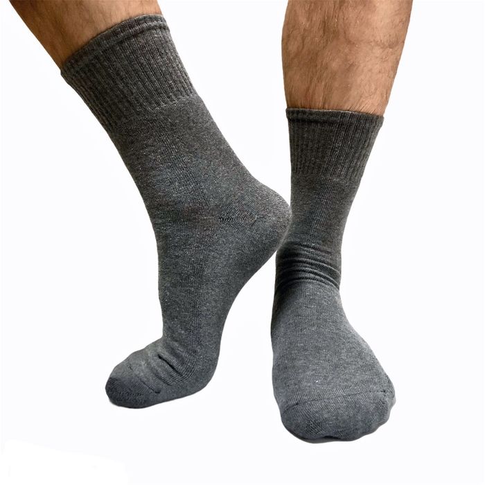 Шкарпетки чоловічі МАХРОВА СТОПА з індійської бавовни, темно сірий меланж