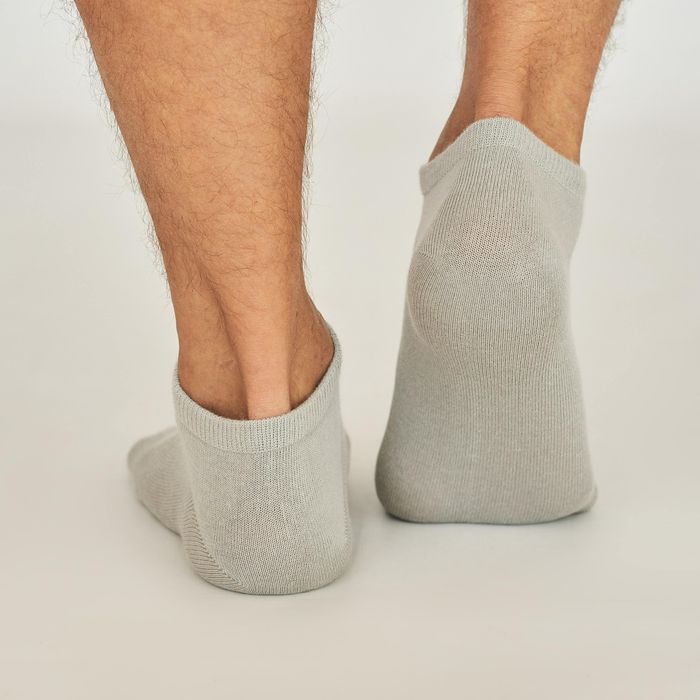 Мужские носки с коротким паголенком с индийского хлопка, серые
