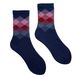 Шкарпетки жіночі "Кольорові квадрати" з індійської бавовни, сині, 35-37