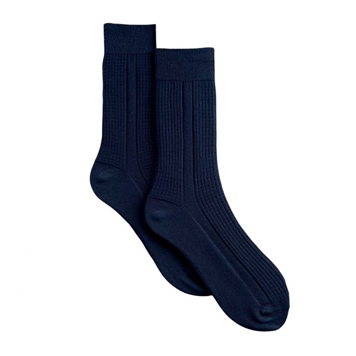 Шкарпетки чоловічі "Вишукана класика" з індійської бавовни, темно сині