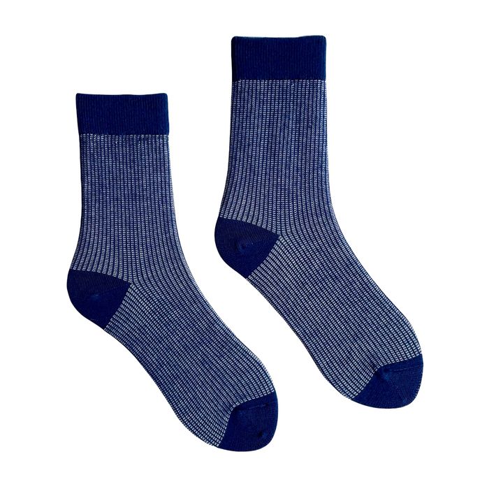 Мужские носки с индийского хлопка, синие с белым
