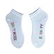 Women's ankle Socks "Don't worry, Be Happy" made from Indian cotton, white