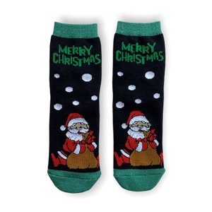 Women's Christmas socks "Santa with a bag of gifts"
