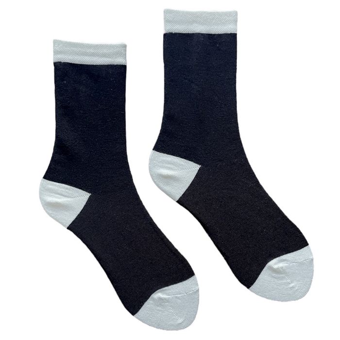 Women's Socks "Contrast", made from Indian cotton, black