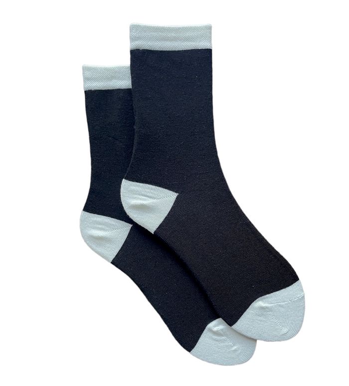 Women's Socks "Contrast", made from Indian cotton, black