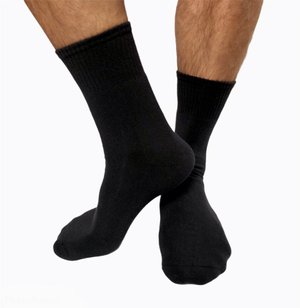 Men's TERRY FOOT socks made from Indian cotton, black