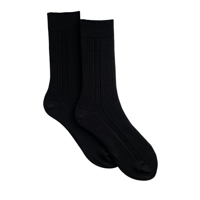 Мужские носки "Изысканная классика" с индийского хлопка, черные