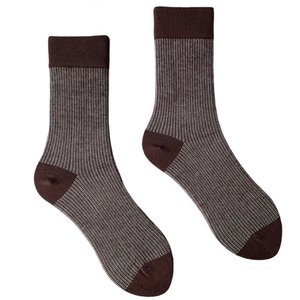 Шкарпетки чоловічі з індійської бавовни, коричневі з білим