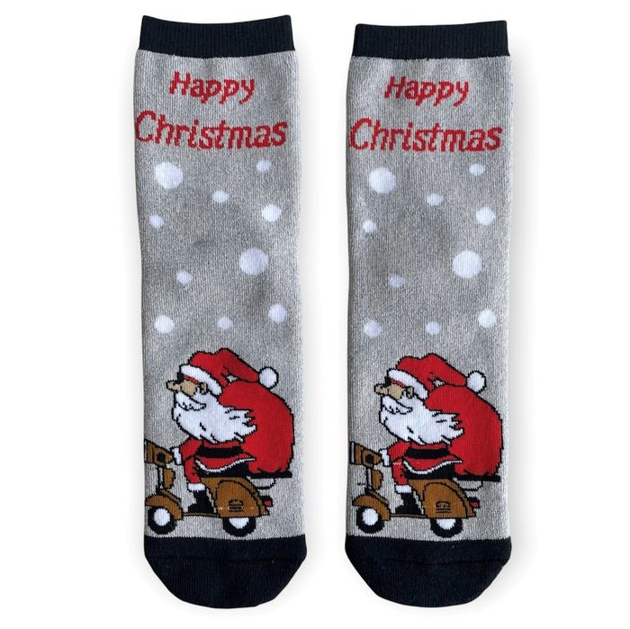 Чоловічі Новорічні шкарпетки "Санта на мопеді"