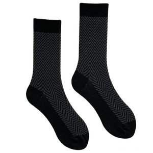 Шкарпетки чоловічі "Ялинка" з індійської бавовни, чорні/сірі